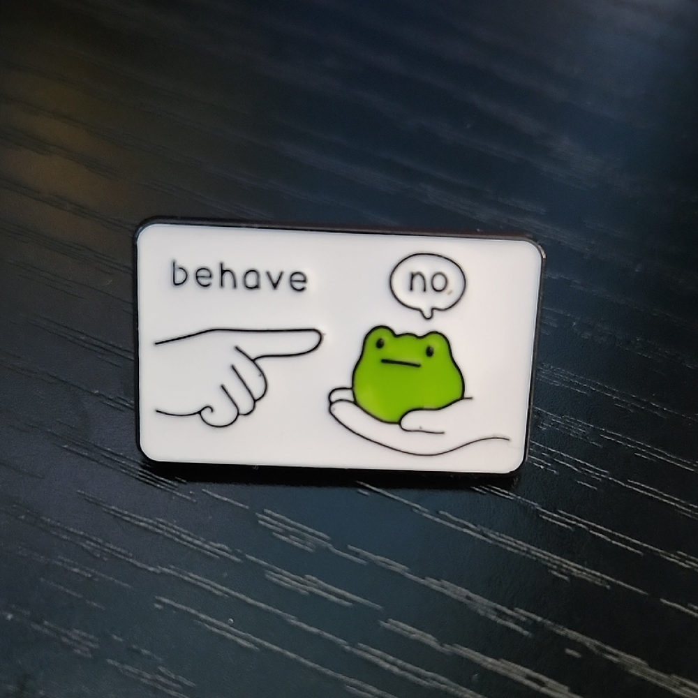 Funny Misbehaving Frog Enamel Pin